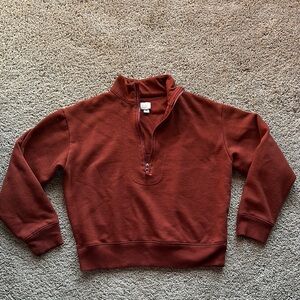 Rust Half-Zip Pullover